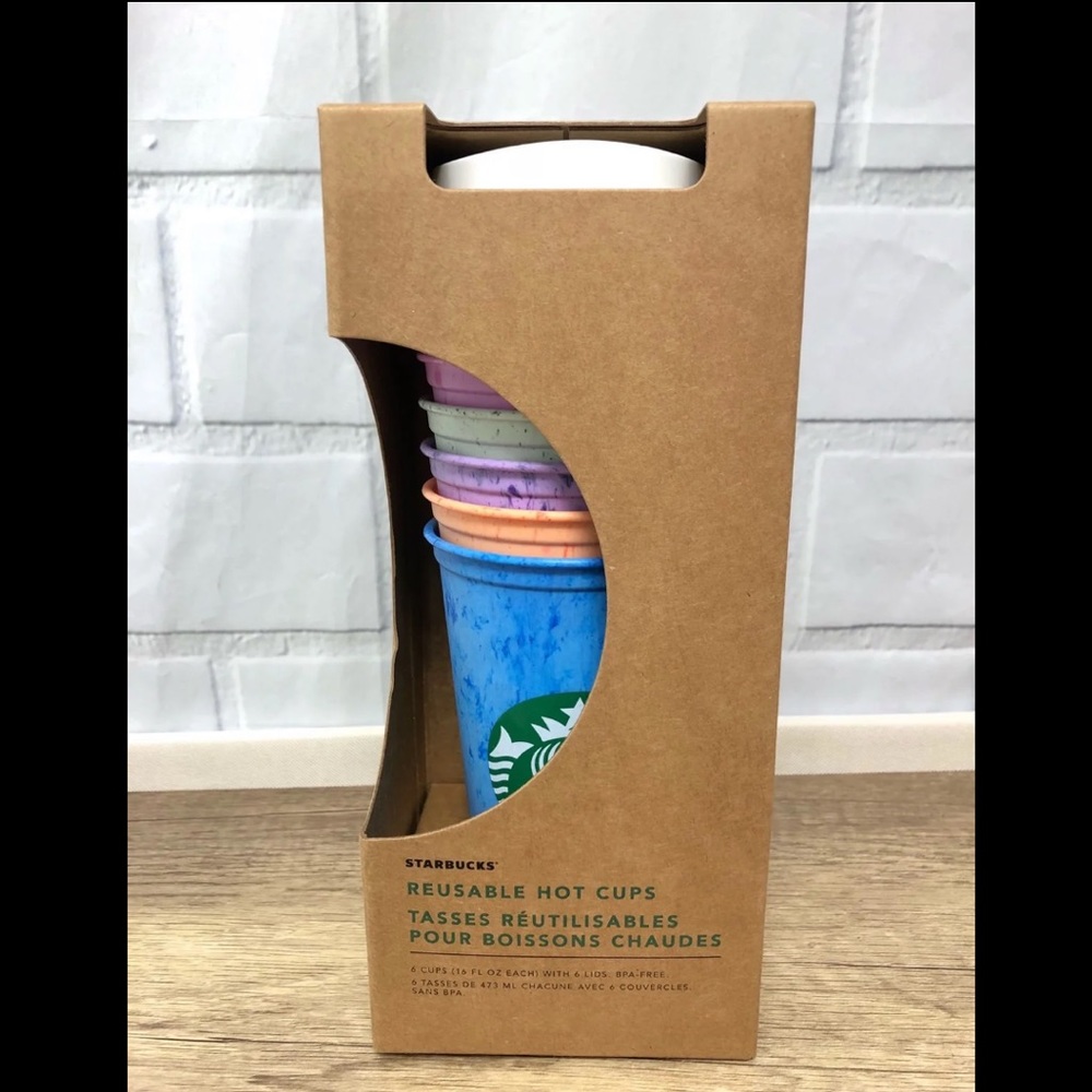 Starbucks Official Marble Reusable Hot Cups 6 New